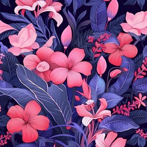 en buket blomster i pink og blå 2
