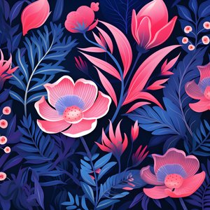 en buket blomster i pink og blå 4