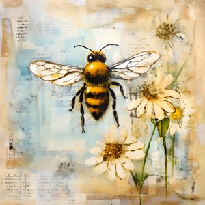 en bi illustration i pastel impasto olie teknik 3