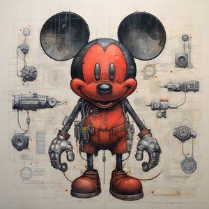 Tekniske tegninger af Cyberpunk Mickey Mouse 2