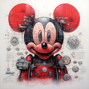 Tekniske tegninger af Cyberpunk Mickey Mouse 3