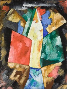 Abstraktion; Blå, gul og grøn, ca. 1913