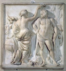 Herkules kronet af herlighed, 1671 (marmor)