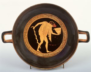 Attic rødfigur kylix, 500-480 f.Kr. (keramik)