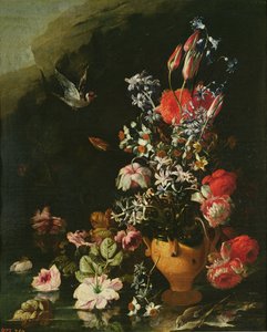 Stilleben af blomster