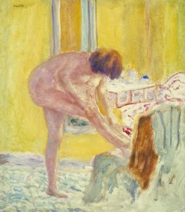 Nøgen, gul baggrund, ca. 1924 (olie på lærred)