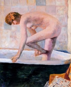 Pink nøgen i badekarret, ca. 1924