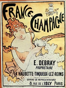 Plakat, der reklamerer for Frankrigs Champagne, 1891