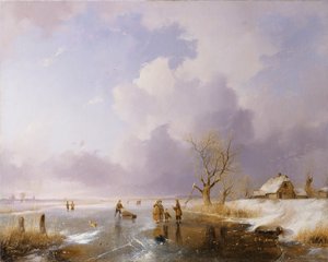 Landskab med frossen kanal, 1842