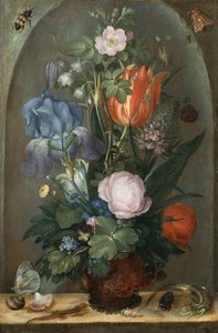 Blomsterstilleben med to firben, 1603