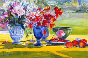 Midsommerblomster på havebord, 1993