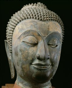 Hovedet af en kæmpe Buddha (bronze)