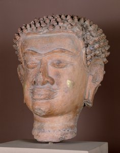 Leder af Buddha, Haripunjaya Kingdom (terracotta)