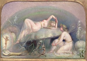 Fe hviler på en svamp, ca. 1860
