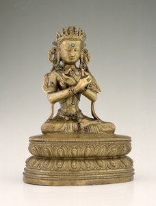 Vajradhara Buddha (kobberlegering og ædelstene)