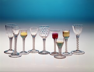 Samling af vinglas, ca. 1755-60