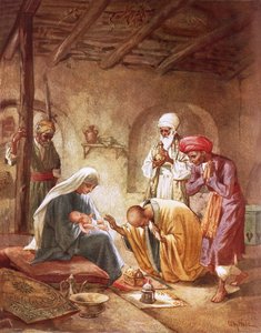 Tre konger tilbeder Kristus
