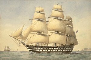 HMS Bellerophon ud for kysten, 1875