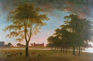 Osterley hus og park om aftenen