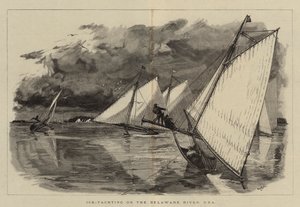 Is-Yachting på Delaware-floden, USA