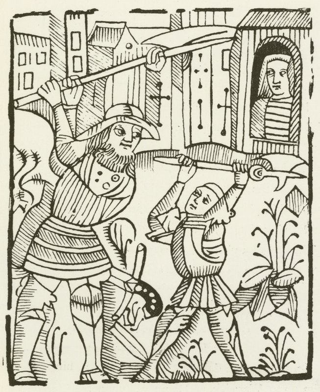 Guy of Warwick (gravering) af (after) English School