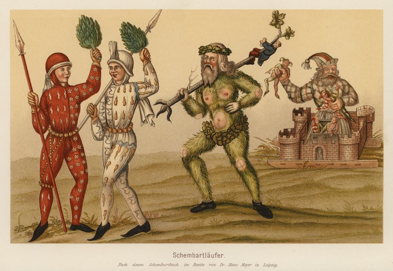 Schembart-karneval, Nürnberg (farvelitografi) af (after) German School