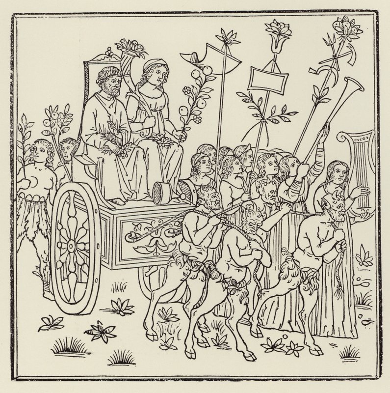 Procession trækker en vogn (træsnit) af (after) Italian School