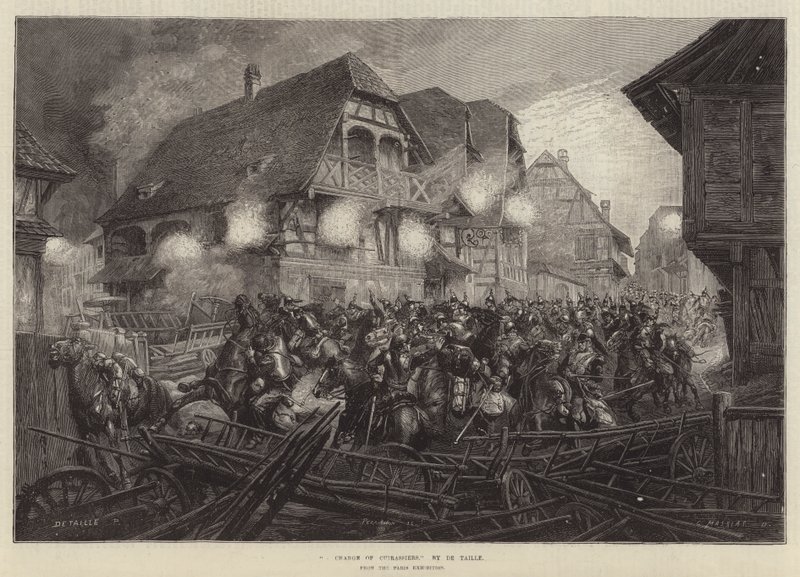 En Charge of Cuirassiers, fra Paris-udstillingen af French School