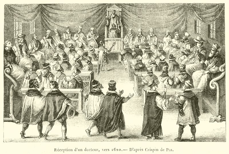Modtagelse af en læge, omkring 1620 af French School
