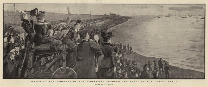 Se processionen gennem flåden fra Southsea Beach af A. G. Small