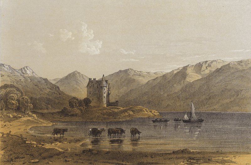 Dunderave Castle (chromolitho) af A.V. Copley Fielding
