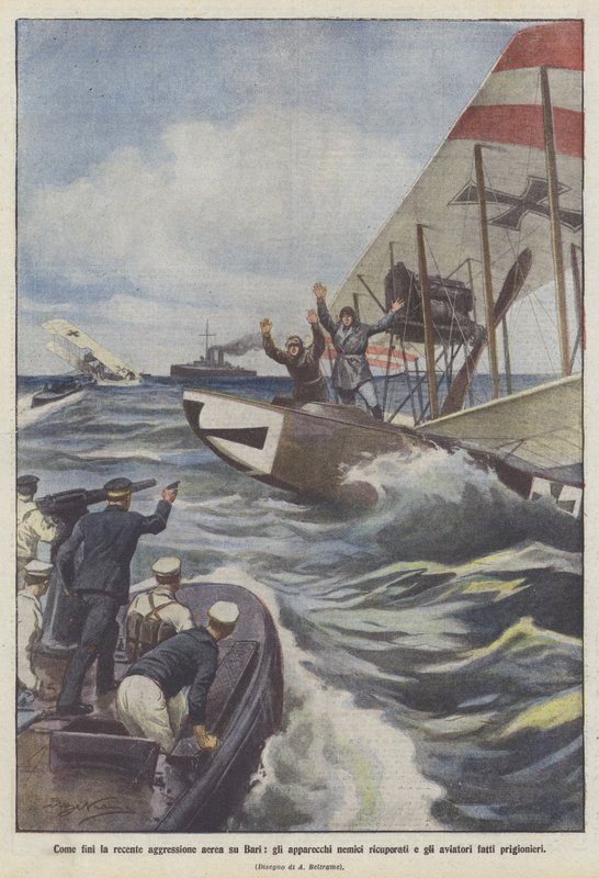 Hvordan det seneste luftangreb på Bari endte, fjendens fly kom sig og flyverne taget til fange af Achille Beltrame