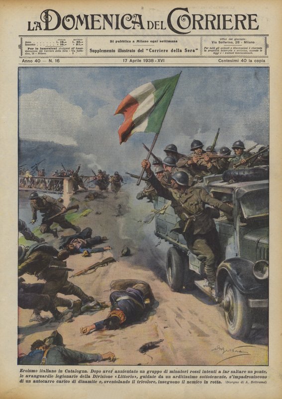 Italiensk heltemod i Catalonien af Achille Beltrame