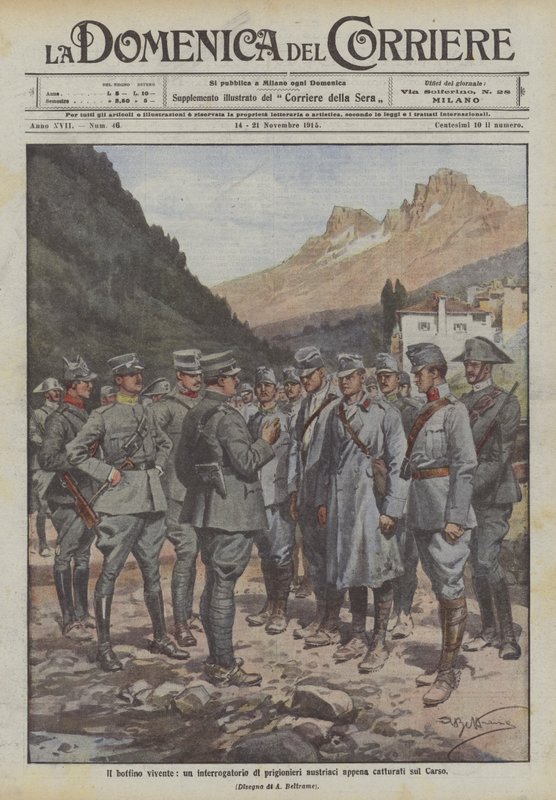 Det levende bytte, et forhør af nyfangede østrigske fanger på Karst af Achille Beltrame