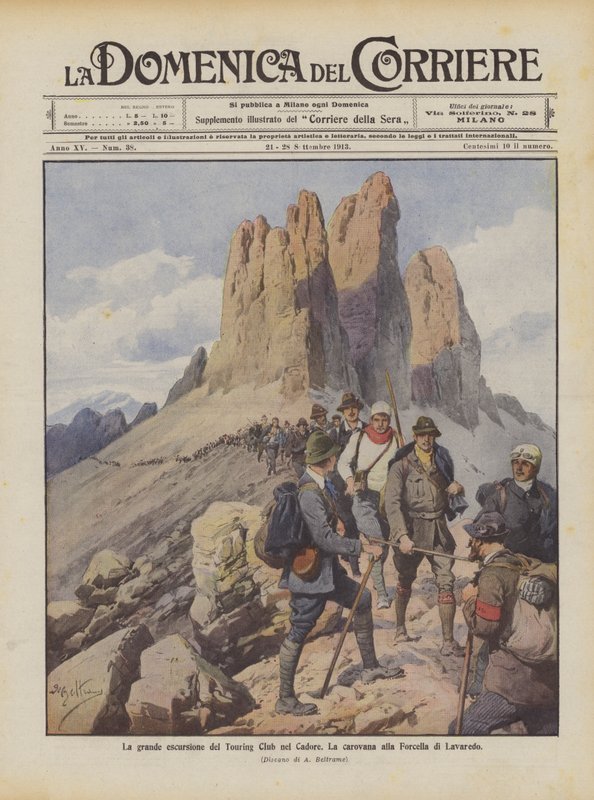 Den store Touring Club-udflugt i Cadore, Karavanen til Forcella di Lavaredo af Achille Beltrame