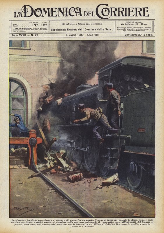 En enestående togulykke fandt sted i Syracuse af Achille Beltrame
