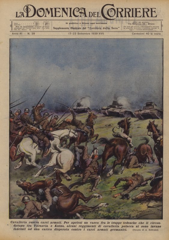 Kavaleri mod kampvogne af Achille Beltrame