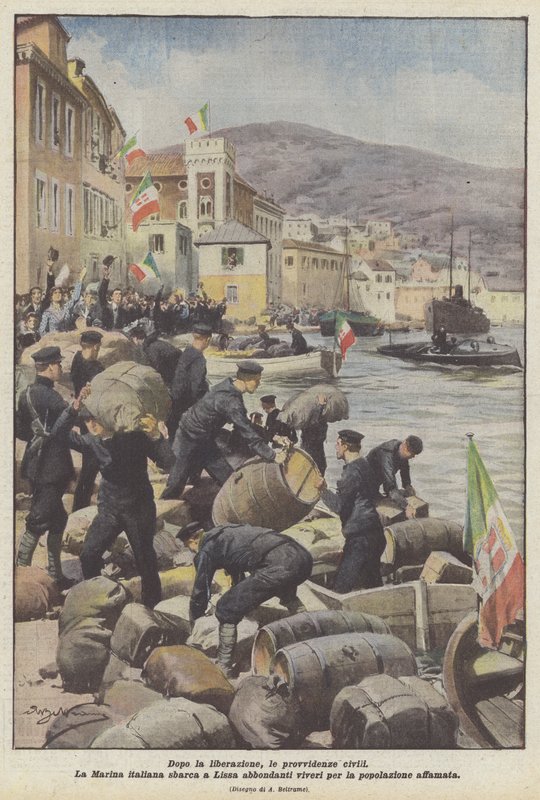 Efter befrielsen, borgerlige forsyn af Achille Beltrame
