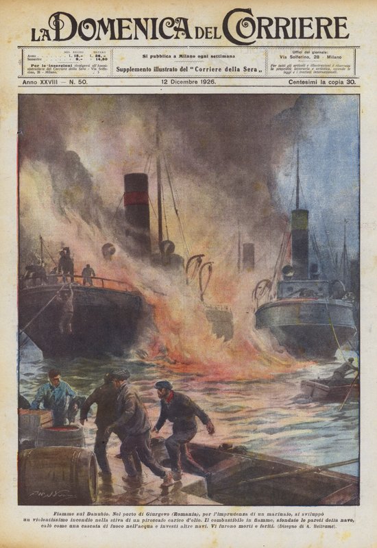 Flammer på Donau af Achille Beltrame