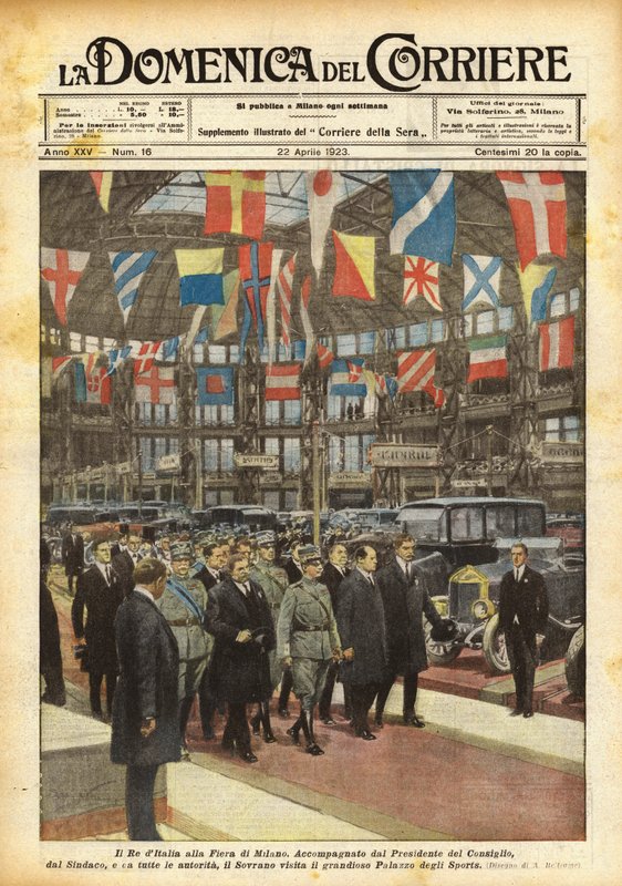 Kongen af ​​Italien på Milano-messen af Achille Beltrame