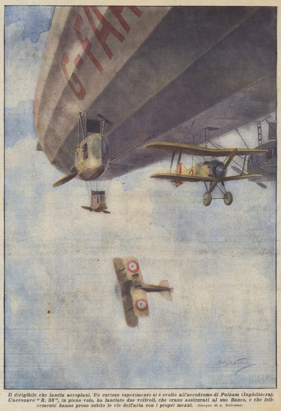 Luftskibet, der opsender fly af Achille Beltrame