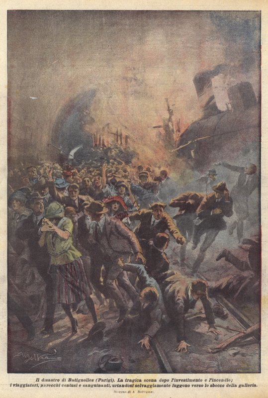 Batignolles-katastrofen (Paris) af Achille Beltrame