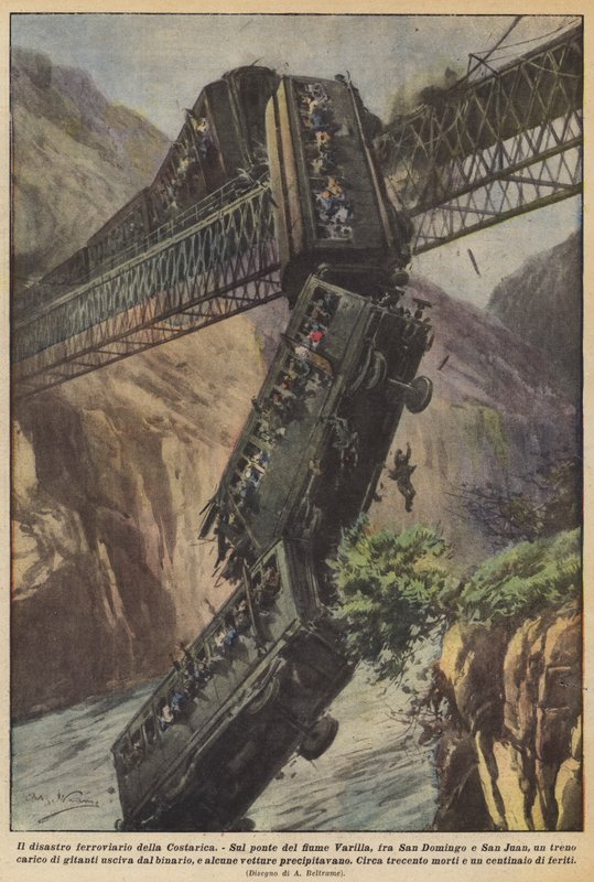 Den costaricanske jernbanekatastrofe af Achille Beltrame