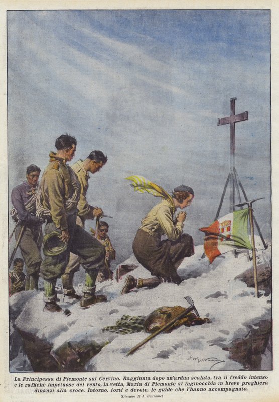 Prinsessen af ​​Piemonte på Matterhorn af Achille Beltrame