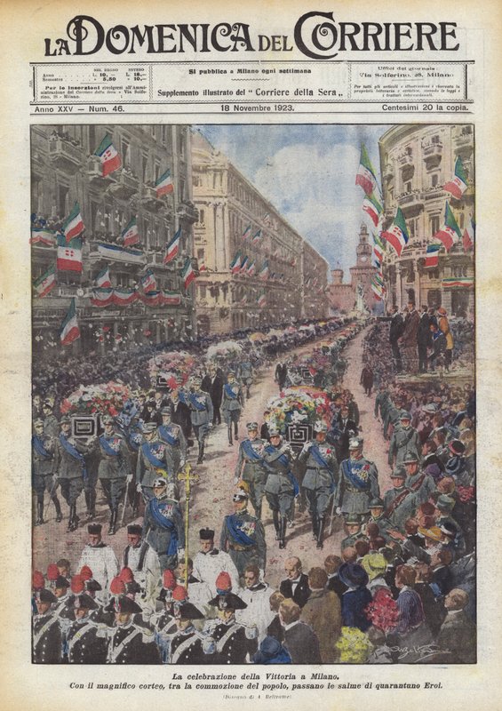 Fejringen af ​​sejren i Milano af Achille Beltrame