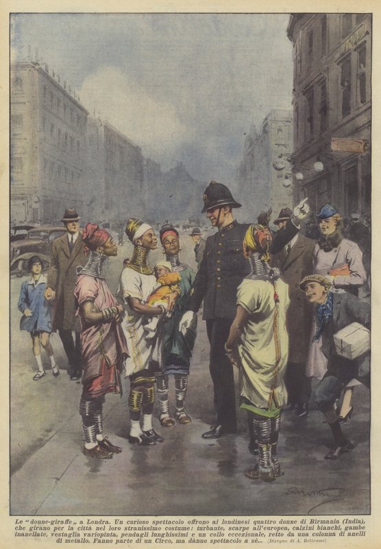 Kvinder-giraffer i London af Achille Beltrame
