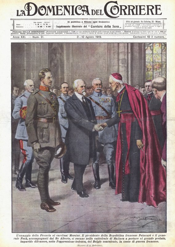 Frankrigs hyldest til kardinal Mercier af Achille Beltrame