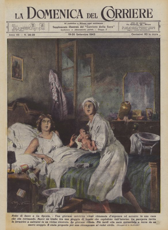 Ildnat i La Spezia af Achille Beltrame
