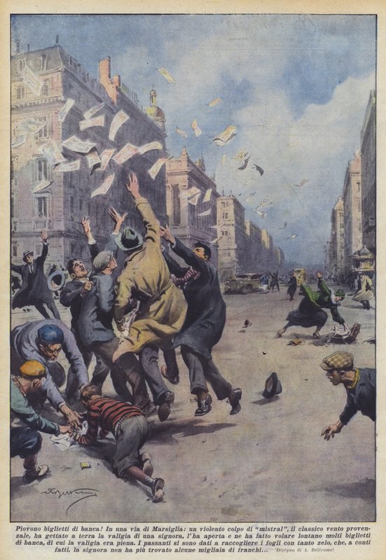 Det regner af pengesedler! af Achille Beltrame