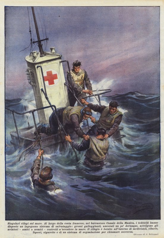 Enkelte shelters på havet af Achille Beltrame